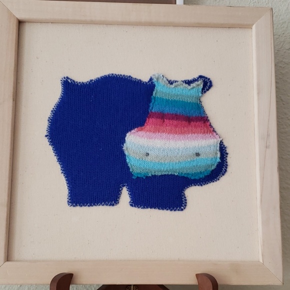 Cate & Levi Other - Cate and Levi 10" Handmade Knit Stitched Hippo ART
